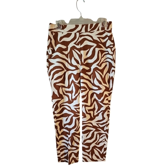 Spanx On-the-Go Printed Ankle Slim Straight Pant clay zebra stripe small WP63 - Picture 7 of 9
